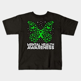 Mental Health Awareness Mental Health Butterfly Kids T-Shirt